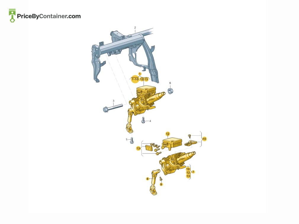 AUDI / VOLKSWAGEN 6R2423510DM — AUDI GENUINE STEERING COLUMN -RH DRIVE 6R2423510DM