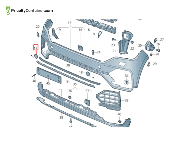 AUDI / VOLKSWAGEN 760807156GRU — AUDI GENUINE COVER 760807156GRU