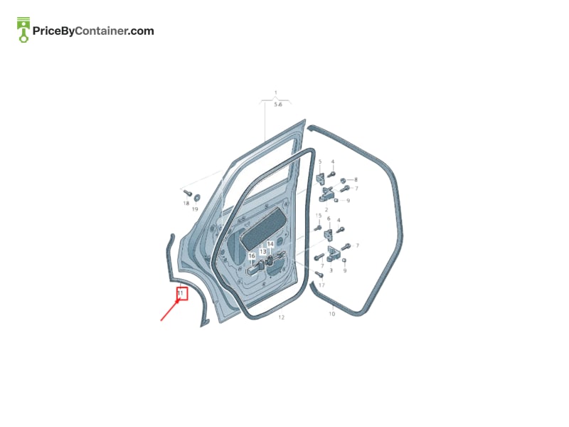 AUDI / VOLKSWAGEN 760839762b — AUDI / VOLKSWAGEN GENUINE DOOR SEAL OUTER 760839762b