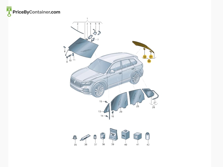 AUDI / VOLKSWAGEN 760845051QNVB — AUDI / VOLKSWAGEN GENUINE REARWINDOW 760845051QNVB