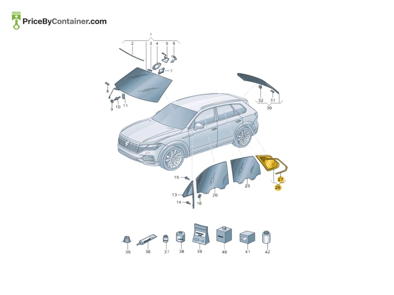AUDI / VOLKSWAGEN 760845297CSNVB — AUDI / VOLKSWAGEN GENUINE SIDE WINDO 760845297CSNVB