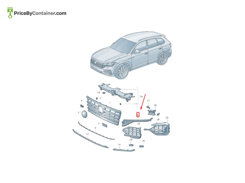 AUDI / VOLKSWAGEN 760853597AIDJ — AUDI / VOLKSWAGEN GENUINE GRILL 760853597AIDJ