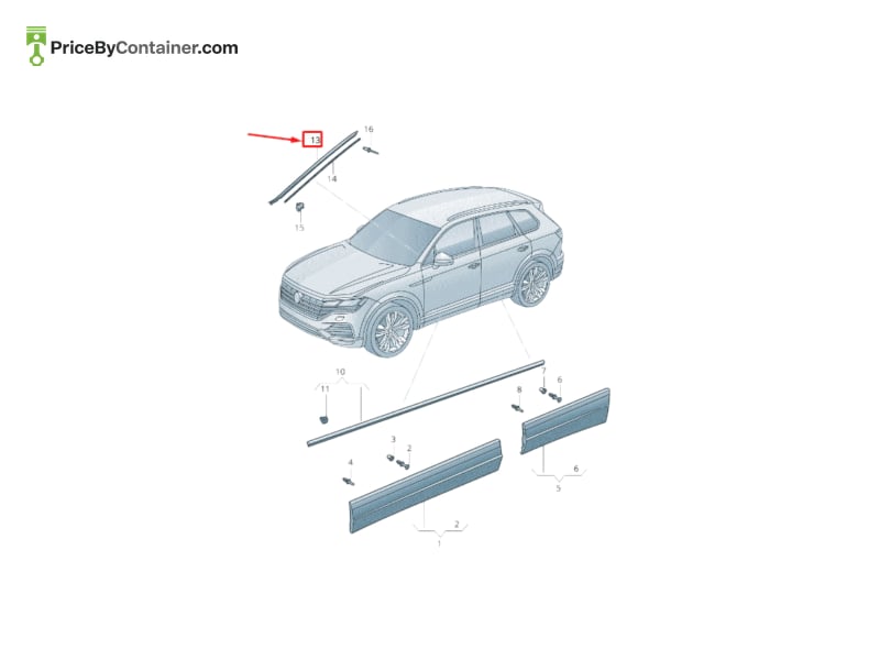 AUDI / VOLKSWAGEN 7608543289B9 — AUDI / VOLKSWAGEN GENUINE Strip 7608543289B9