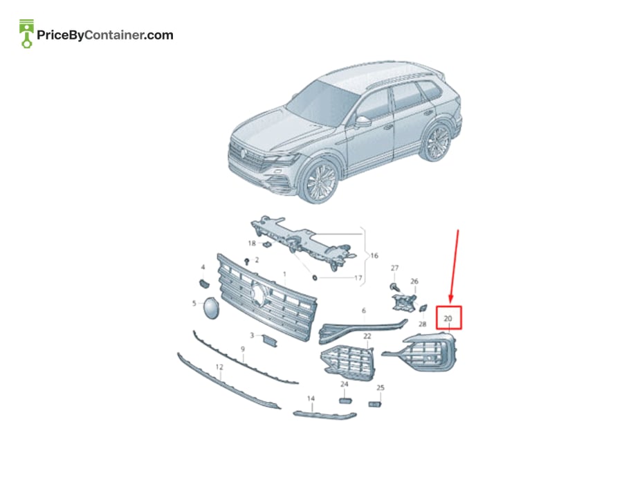 AUDI / VOLKSWAGEN 760854661J041 — AUDI GENUINE COVER PART 760854661J041