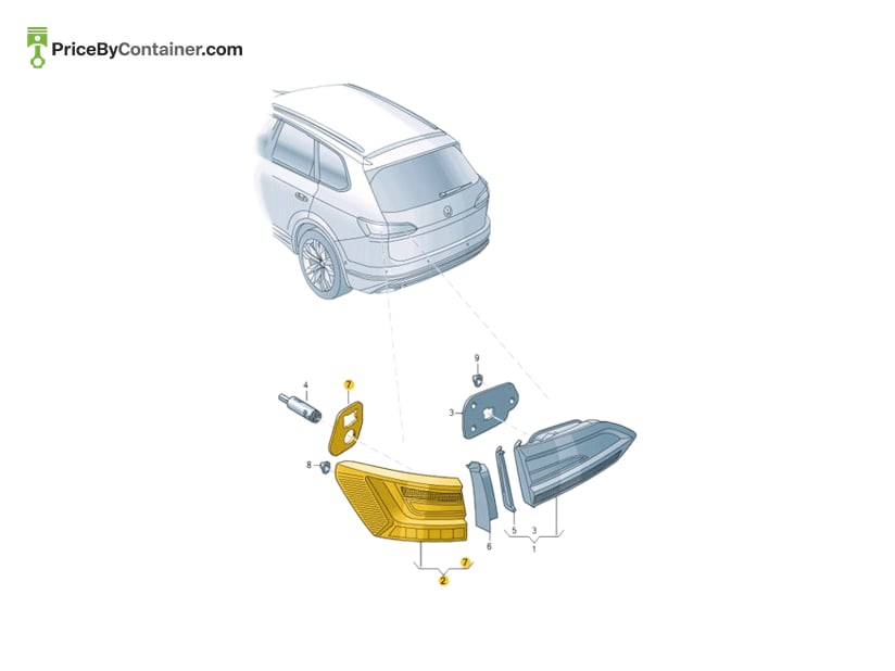 AUDI / VOLKSWAGEN 760945096A — AUDI / VOLKSWAGEN GENUINE STOP LIGHT RH OUTER 760945096A