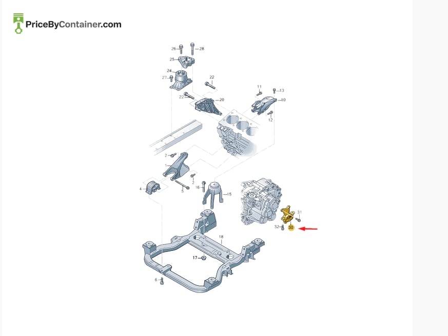 AUDI / VOLKSWAGEN 7E0399151C — AUDI / VOLKSWAGEN GENUINE ENGINE MOUNT 7E0399151C