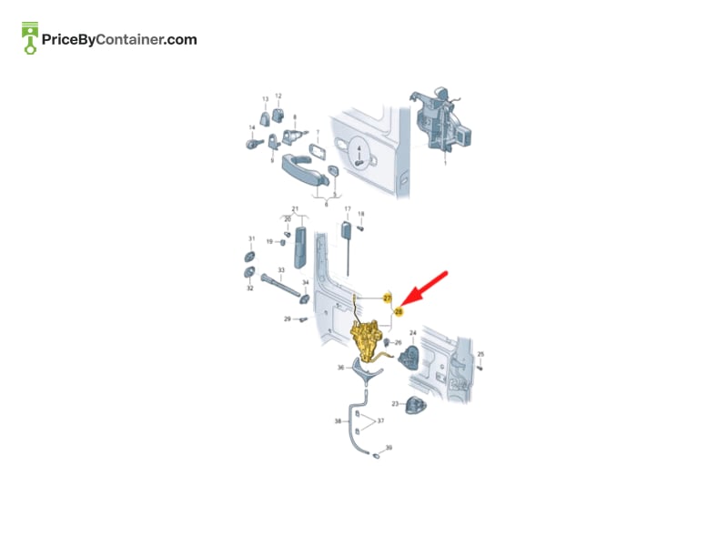 AUDI / VOLKSWAGEN 7E0843653BR — AUDI / VOLKSWAGEN GENUINE LOCK 7E0843653BR