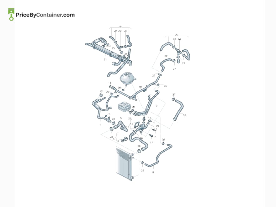 AUDI / VOLKSWAGEN 7H0121073A — AUDI GENUINE HOSE 7H0121073A