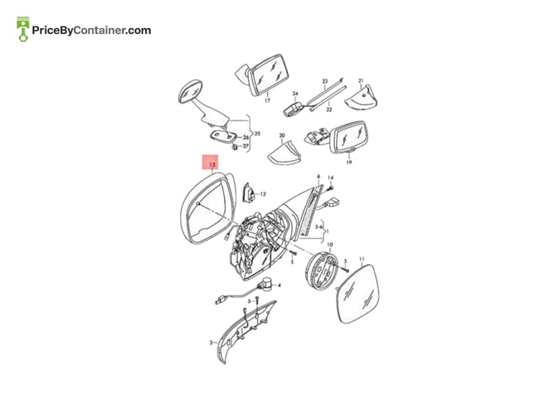 AUDI / VOLKSWAGEN 7L6857528GGRU — AUDI / VOLKSWAGEN GENUINE MIRROR COVER 7L6857528GGRU