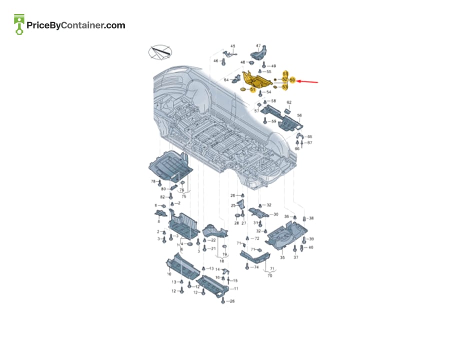 AUDI / VOLKSWAGEN 7LA825205L — AUDI GENUINE UNDERBODY TRIM 7LA825205L