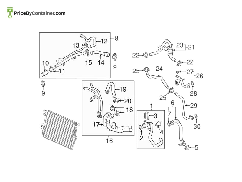 AUDI / VOLKSWAGEN 7P6122157E — AUDI / VOLKSWAGEN GENUINE WATER HOSE 7P6122157E