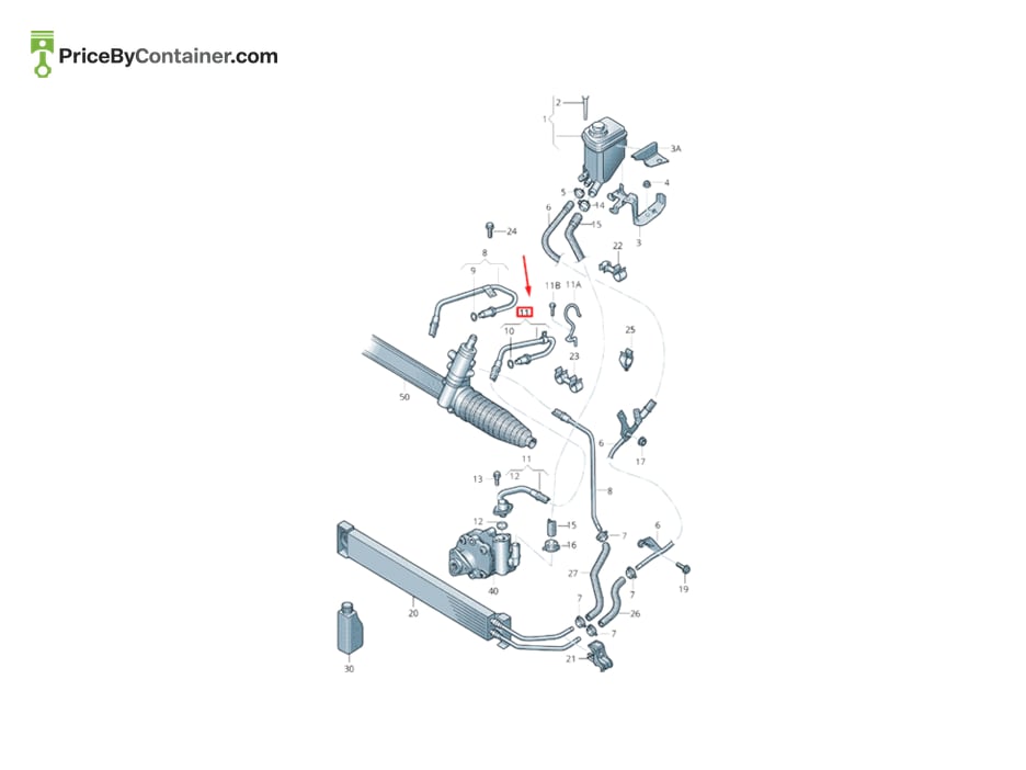 AUDI / VOLKSWAGEN 7P6422893AB — AUDI / VOLKSWAGEN GENUINE FLEX. HOSE 7P6422893AB
