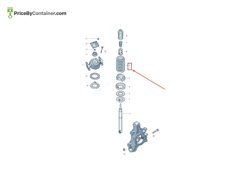 AUDI / VOLKSWAGEN 7P6511115AJ — AUDI / VOLKSWAGEN GENUINE SPRING 7P6511115AJ