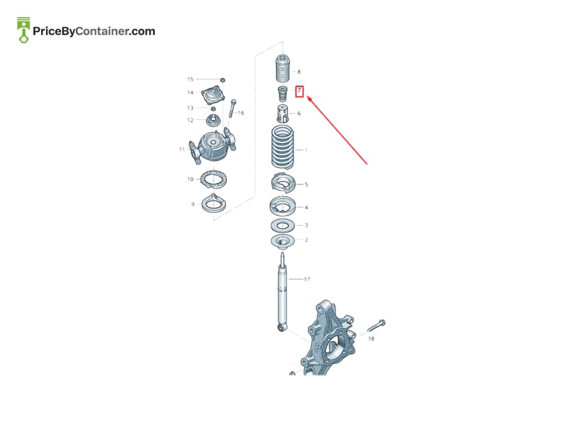 AUDI / VOLKSWAGEN 7P6512131F — AUDI / VOLKSWAGEN GENUINE BUFFER REAR 7P6512131F
