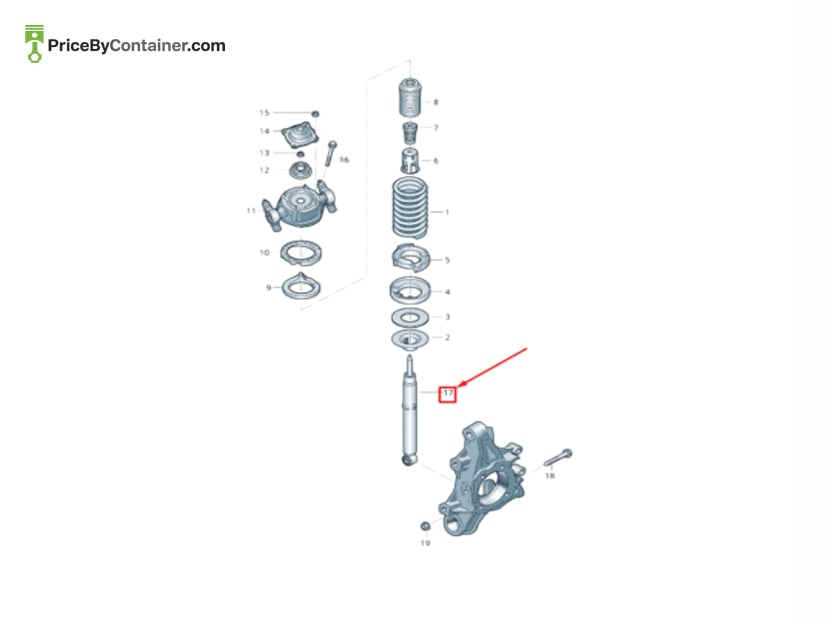 AUDI / VOLKSWAGEN 7P6513029BH — AUDI GENUINE SHOCK ABSORBER 7P6513029BH