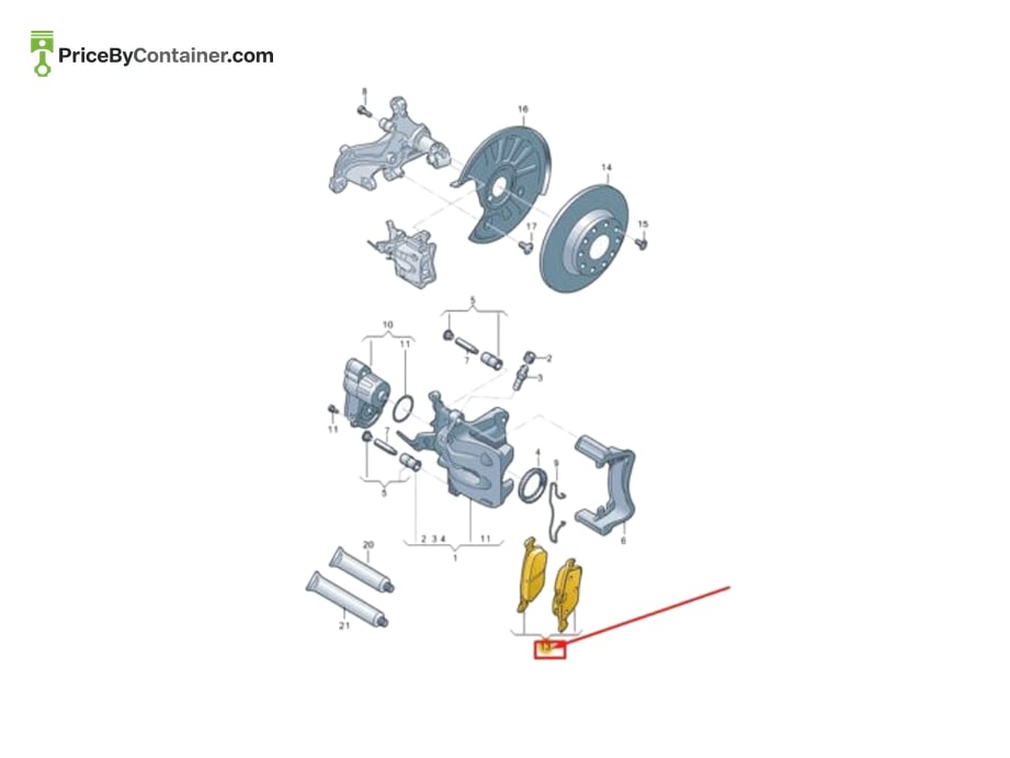 AUDI / VOLKSWAGEN 7T0698451A — AUDI GENUINE BRAKE PAD 7T0698451A