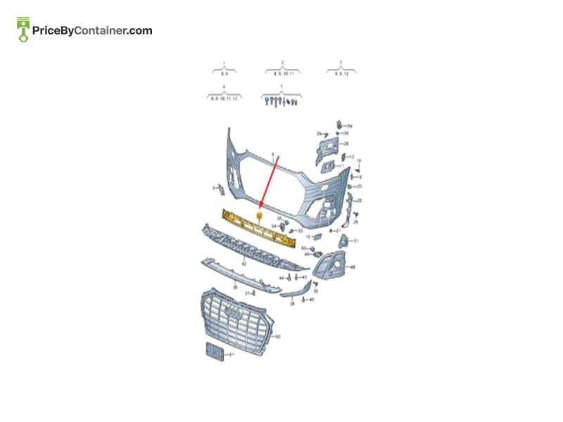 AUDI / VOLKSWAGEN 80A807647H9B9 — AUDI / VOLKSWAGEN GENUINE GRILLE 80A807647H9B9