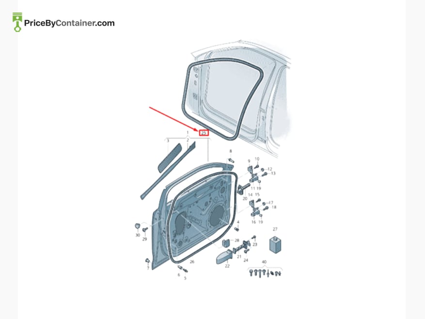 AUDI / VOLKSWAGEN 80A831721C — AUDI / VOLKSWAGEN GENUINE FRONT DOOR RUBBER 80A831721C