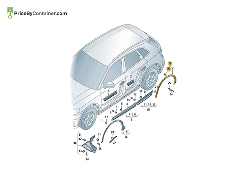 AUDI / VOLKSWAGEN 80A853817AGRU — AUDI / VOLKSWAGEN GENUINE COVER 80A853817AGRU