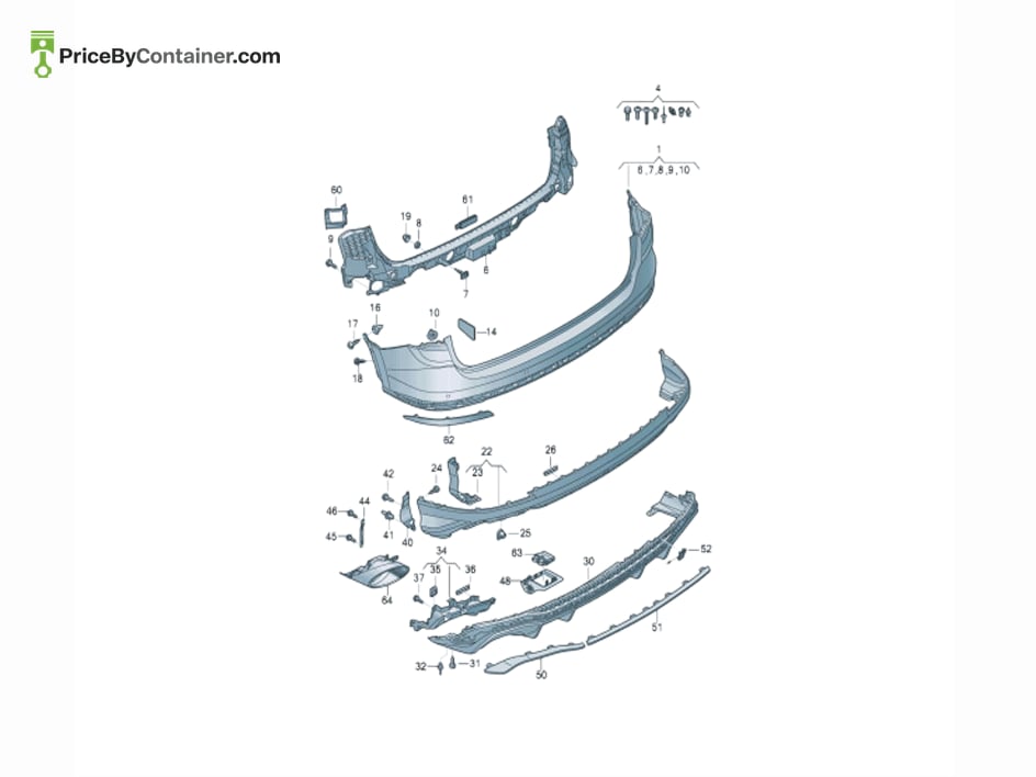 AUDI / VOLKSWAGEN 83A807568D9B9 — AUDI / VOLKSWAGEN GENUINE REAR DIFFUSER 83A807568D9B9