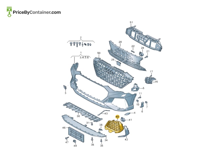 AUDI / VOLKSWAGEN 83A807682F9B9 — AUDI / VOLKSWAGEN GENUINE RIGHT FOG LIGHT COVER 83A807682F9B9