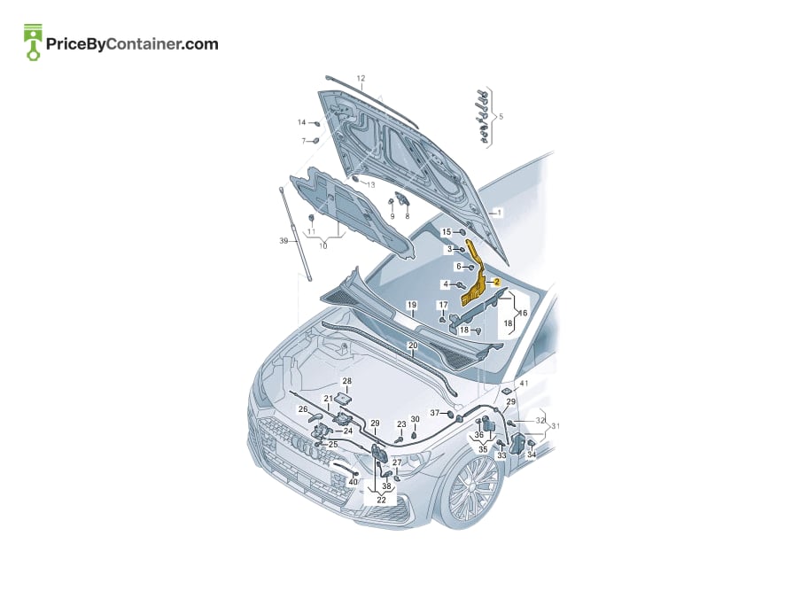 AUDI / VOLKSWAGEN 83A823301 — AUDI / VOLKSWAGEN GENUINE HINGE LH -BONNET 83A823301