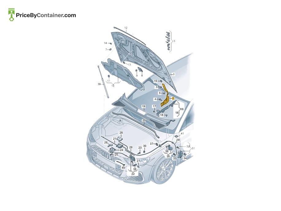 AUDI / VOLKSWAGEN 83A823302 — AUDI / VOLKSWAGEN GENUINE HINGE RH -BONNET 83A823302