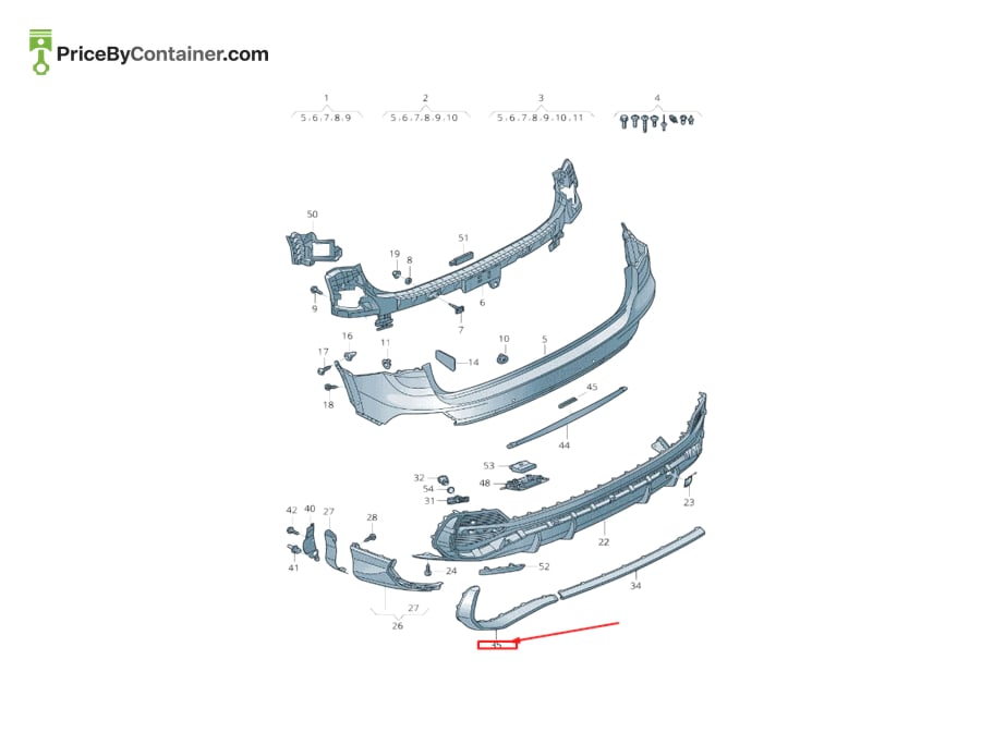 AUDI / VOLKSWAGEN 83F807967TB2 — AUDI GENUINE MOLDING 83F807967TB2