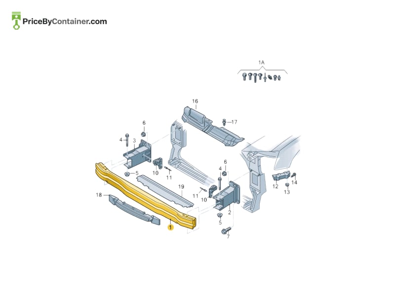AUDI / VOLKSWAGEN 8K0807113F — AUDI / VOLKSWAGEN GENUINE REINFORCEMENT FRT BUMPER 8K0807113F