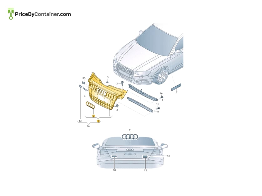 AUDI / VOLKSWAGEN 8K0853651ET94 — AUDI / VOLKSWAGEN GENUINE FRNT GRILLE 8K0853651ET94