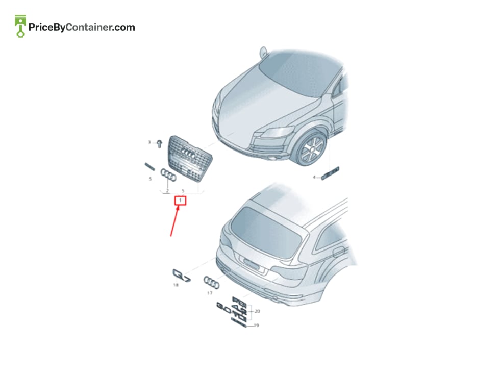 AUDI / VOLKSWAGEN 8R0853651ACCKA — AUDI GENUINE GRILLE 8R0853651ACCKA