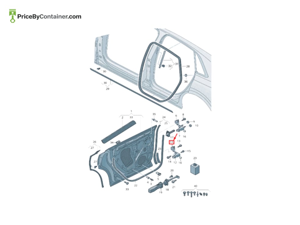 AUDI / VOLKSWAGEN 8S0833405A — AUDI GENUINE HINGE LH LOWER DOOR SIDE 8S0833405A