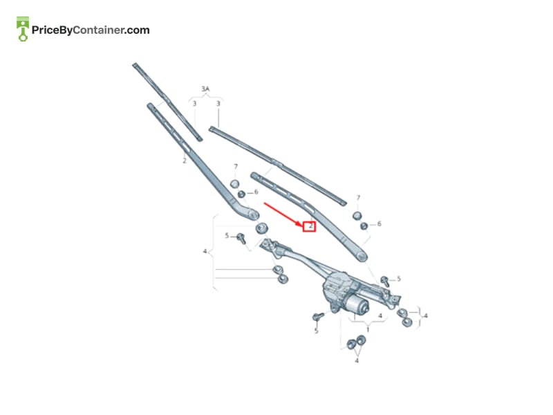 AUDI / VOLKSWAGEN 8U1955408A1P9 — AUDI GENUINE WIPER ARM 8U1955408A1P9