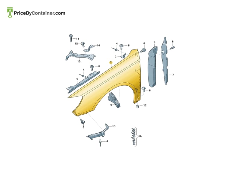 AUDI / VOLKSWAGEN 8V0821105L — AUDI GENUINE FENDER LH 8V0821105L