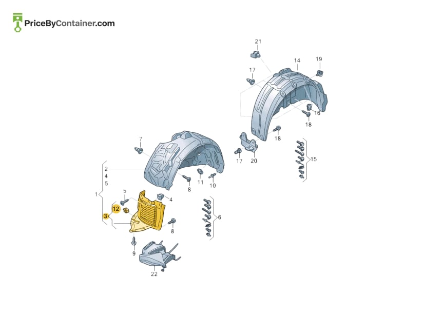 AUDI / VOLKSWAGEN 8V0821191B — AUDI GENUINE WHEEL HOUSING 8V0821191B