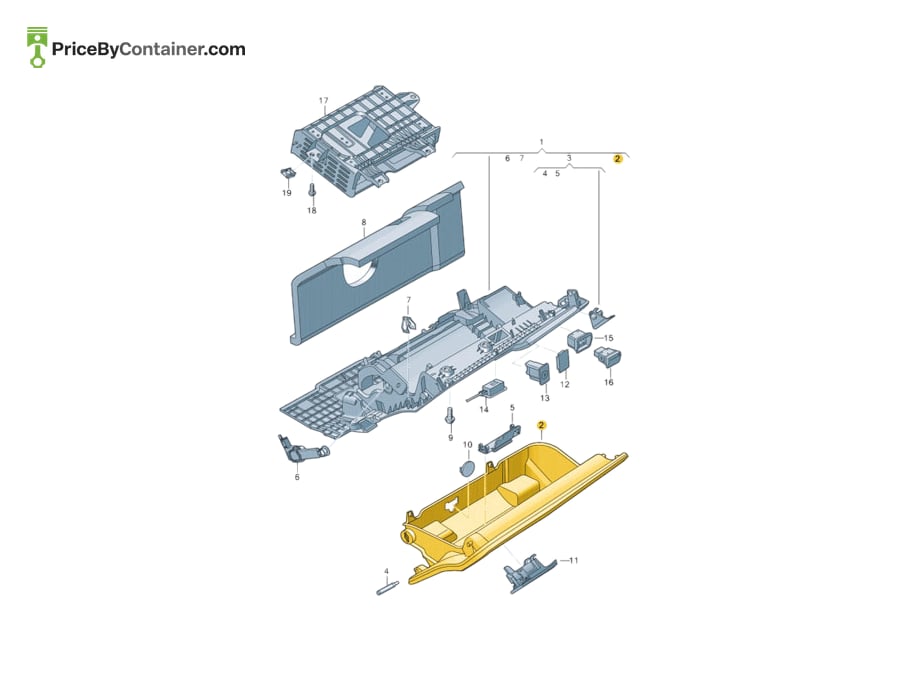 AUDI / VOLKSWAGEN 8W18801226PS — AUDI GENUINE GLOVE BOX 8W18801226PS