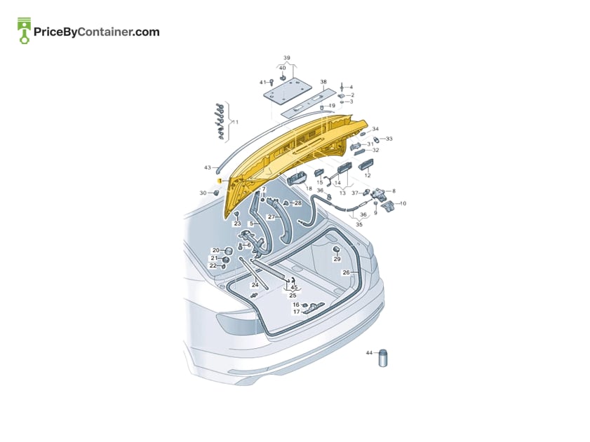 AUDI / VOLKSWAGEN 8W5827025K — AUDI GENUINE REAR TRUNK 8W5827025K