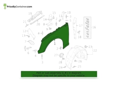 AUDI / VOLKSWAGEN 8W6821106B — AUDI / VOLKSWAGEN GENUINE FENDER RH 8W6821106B