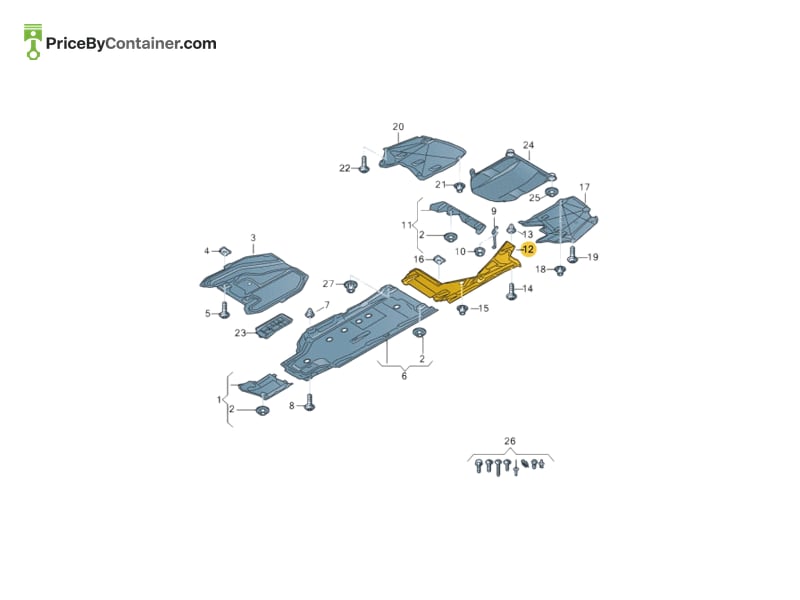 AUDI / VOLKSWAGEN 8W6825215A — AUDI GENUINE LINING 8W6825215A