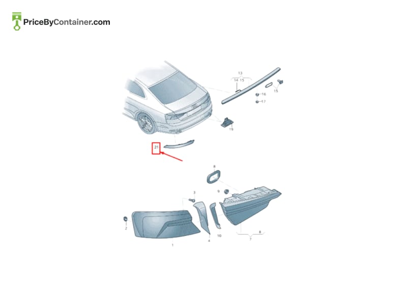 AUDI / VOLKSWAGEN 8W6945105D — AUDI GENUINE REFLECTOR 8W6945105D