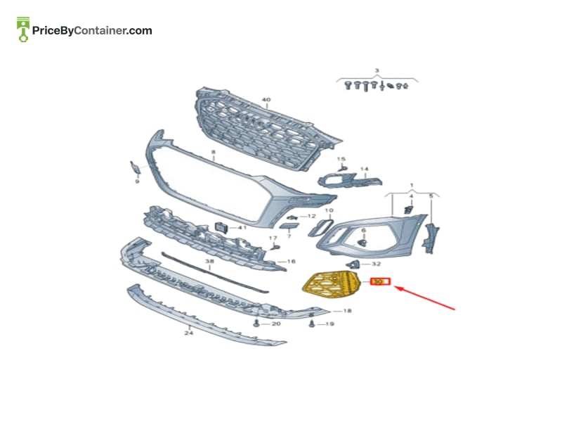 AUDI / VOLKSWAGEN 8Y0807672ET94 — AUDI / VOLKSWAGEN GENUINE GRILL 8Y0807672ET94