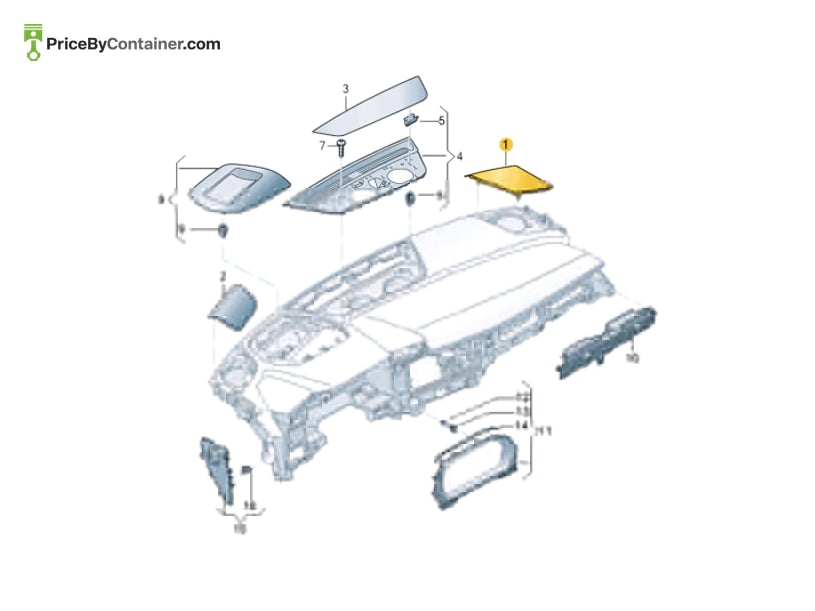 AUDI / VOLKSWAGEN 8Y18572106PS — AUDI GENUINE GRILL 8Y18572106PS