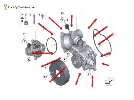 BMW 11518657284 — BMW Genuine Original New Water Pump 11518657284 Repalce : 11517555214 / 11517555215 The authentic and painstakingly…