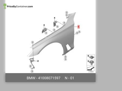 BMW 41008071597 — BMW GENUINE FENDER FR LH 41008071597