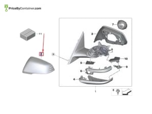 BMW 51169879147 — BMW GENUINE MIRROR CAP LH 51169879147