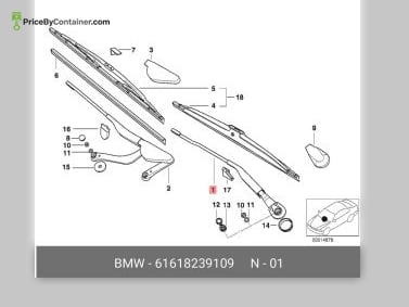 BMW 61618239109 — BMW GENUINE WIPER ARM 61618239109