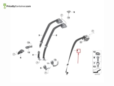 BMW 72117378261 — BMW GENUINE LOWER BELT REAR LEFT 72117378261
