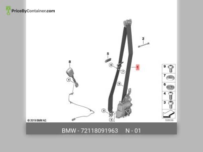 BMW 72118091963 — BMW GENUINE SEAT BELT 72118091963