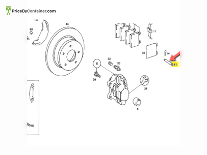 MERCEDES-BENZ 0004231774 — MERCEDES BENZ PIN REAR WHEEL GENUINE BRAKE SYSTEM / 0004231774