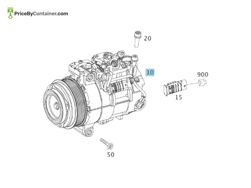 MERCEDES-BENZ 002230301180 — MERCEDES BENZ GENUINE REFRIGERANT COMPRESSOR A002230301180